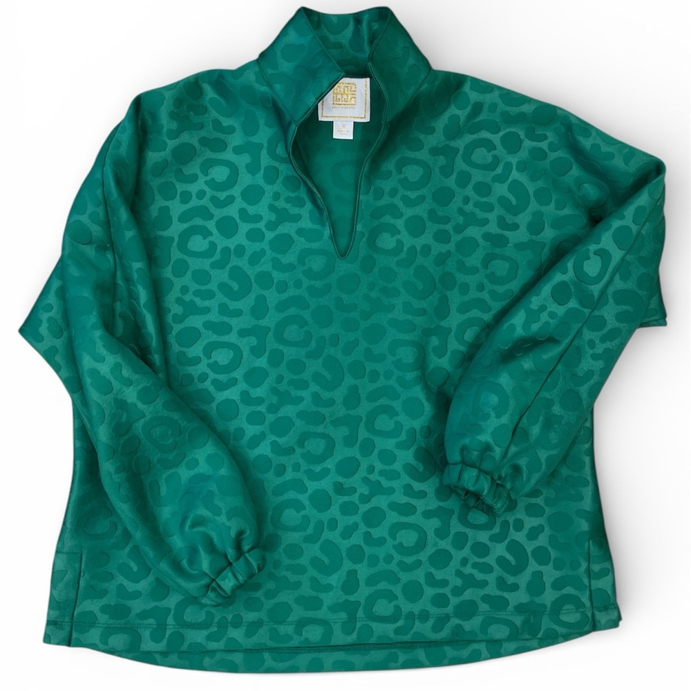Green Leopard Print Women's Top